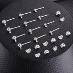 925 Sterling Silver Earrings Post, 12Pcs 3/4/5mm Ball Ear Studs with Loop Hypoallergenic Sterling Silver Findings Supplies Studs Posts for Dangle Earrings Butterfly Backs Replace Jewelry Making Set - color: Ball_Silver