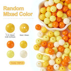 100 Pcs 11.5-12mm Bubblegum Beads Opaque Acrylic Chunky Loose Spacer Round Focal Beads for Jewelry Making Bracelet Necklace Keychain Craft Art Making,Hole:1.8mm,Yellow - color: Yellow