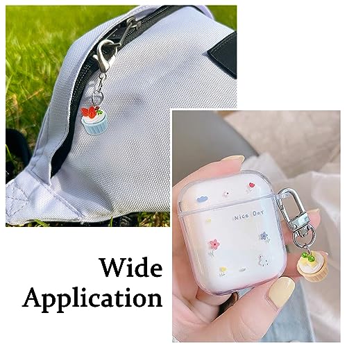Cheriswelry Cup Cake Resin Pendants Lovely Food Sweet Dessert Dangle Charms Links Hanging Ornament with Metal Loop Fruit Pendants for Key Chains Bracelet Necklace Jewelry Making - color: Cup Cake-Mixed Color*2