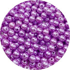 Pinhoollgo 300pcs Pearl Beads 8mm Round Pearl Beads with Hole for DIY Bracelet Necklace Jewelry Making Supplies Handmade Craft(Purple) - color: Purple, size: 8mm/300pcs