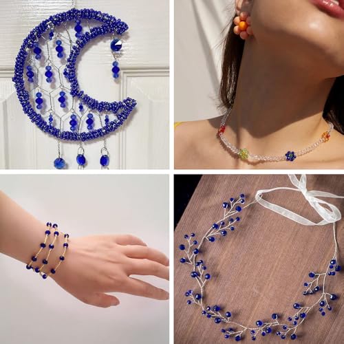 6 Strands Faceted Crystal Glass Beads Strands 3/4/6/8mm Rondelle Electroplate Glass Loose Spacer Beads Pearl Luster Plated for DIY Bracelet Necklace Jewelry Making, Blue - color: 2/3/4/6/8mm-Blue