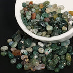 30in Moss Agate Natural Chip Stone Beads 5-8mm About 230pcs, Irregular Drilled Green Bead for Bracelets Jewelry Making Supplies for Adults, DIY Crafts. - color: Moss Agate