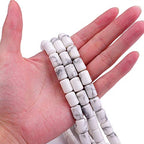 BEADIA Natural White Howlite Cylinder Stone Loose Semi Gemstone Beads for Jewelry Making 10mmx14mm 38cm - color: White Howlite, size: 10mm x 14mm