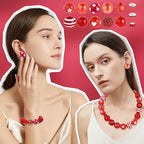 35 Pcs Chunky Bubblegum Beads 20mm Focal Pen Large Rhinestone Pearl Bead with Rhinestone Large Hole European Spacer Bead for DIY Beadable Pen School Jewelry Making Keychain Craft Making(Red) - color: Red