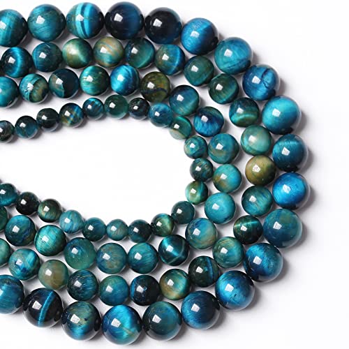 4MM 88PCS Peacock Blue Tiger Eye Stone Beads Natural Crystal Spacer Loose Beads for Jewelry Making DIY Bracelet Semi Precious 1 Strand 15 inches - color: Blue Tiger Eye, size: 4mm