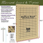 The Beadsmith Mini Macrame Combo - Bead Board 7.5 x 10.5 inches - Box of 40 T-pins 1.75 inches - Bracelet Project & Instructions Included - Ideal for securing & creating Macrame and Knotting Creations - size: 7.5" x 10" Board & 40 Pins