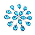 Honbay 20PCS 10x14mm Alloy Glass Crystal Waterdrops Teardrops Charms Pendant for Necklaces, Bracelets, Earrings, Jewelry Making and DIY Crafts - color: Light Blue