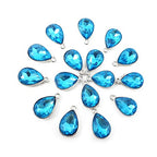 Honbay 20PCS 10x14mm Alloy Glass Crystal Waterdrops Teardrops Charms Pendant for Necklaces, Bracelets, Earrings, Jewelry Making and DIY Crafts - color: Light Blue