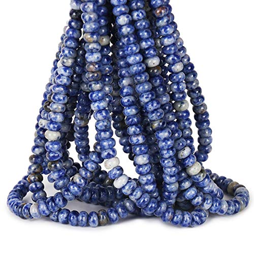 ICAI Beads 5x8mm Natural (Blue Jasper, 5x8) Beads Rondelle Spacer Loose Beads for Jewelry Making DIY Crafts Design 1 Strand 15" APPR - color: Blue Jasper, size: 5x8