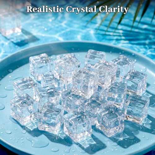 DomeStar Fake Ice Cubes, 20 PCS 1inch Acrylic Fake Ice Vase Fillers Centerpiece Photography Accessories Food Props Table Scatter Decoration