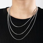 5 Pack 925 Sterling Silver Snake Chain Necklace with Clasp for Jewelry Making, 1.2 mm 18 Inch