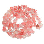 Gemstone Chips Natural Cherry Quartz 3-5mm Healing Crystals Waist Bracelets Necklace Kit Irregular Stone DIY Crafts Design Jewelry Making Approxi 32 inch - color: Cherry Quartz Chips