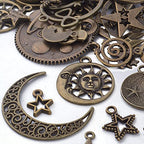 BronaGrand Celestial Pendant Charms,Sun Moon Star Cloud Charms Lightning Bolt Charms Jewelry Charms for Necklace Earrings Bracelet Jewelry - color: Bronze
