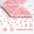 BONNY BOXX 2000PCs 4MM Smooth Light Pink Acrylic Round Beads, Plastic Resin Bubblegum Balls Chunky Gumball Beads for Necklace and Bracelet Making, Crafting Supplies - color: Smooth Light Pink, size: 4MM