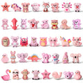 Ferreve 40 Pcs 3D Silicone Focal Beads for Pens, Keychain Making, Focal Beads Bulk for Beadable Keychain DIY Crafts Bracelet Necklace Phone Chain Charms Jewelry Making(Animal Pink) - style: Animal Pink