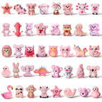 Ferreve 40 Pcs 3D Silicone Focal Beads for Pens, Keychain Making, Focal Beads Bulk for Beadable Keychain DIY Crafts Bracelet Necklace Phone Chain Charms Jewelry Making(Animal Pink) - style: Animal Pink
