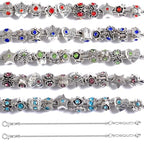 50pcs Large Hole Metal Spacer Beads for Bracelet Necklace Jewelry Making, Rhinestone Focal Beads for Pen Hair Keychain, Mixed Style (50Pcs Rhinestone) - color: 50Pcs Rhinestone