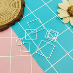 80Pcs Earring Hoop Jewelry Making Earring Beading Hoop Rings Earring Finding Hypoallergenic Square Earrings Beading Hoop Bulk Open Bezel Pendant Frame for DIY Crafts Accessories Supplies(Silver) - color: Square-silver