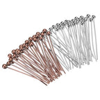 MECCANIXITY 200Pcs Plated Ball Head Pins Jewelry Making 24 Gauge 20mm Wire Head Pins Brass Ball Head Pins End Head Pins for DIY Craft Necklaces Bracelets Earrings, Silver and Purple Bronze - color: Silver and Purple Bronze, size: 20mm