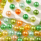 100pcs Color Pearl Beads Chunk Bubblegum Bead 20mm Pen Ball Beads for Pen Bag Jewelry Making Necklace Bracelets(Green&Yellow) - color: green&yellow