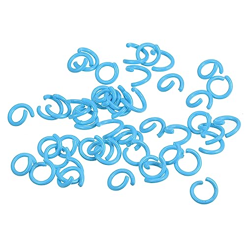 uxcell Open Jump Rings, 8mm Colorful O-Ring Connectors for DIY Crafts Jewelry Making, Carbon Steel, Blue, 100Pcs - color: Blue, size: 8mm