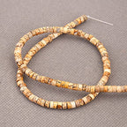 150PCs Natural Picture Jasper Spacer Beads, Loose Semi Precious Flat Round Gemstone Heishi Disc Stone Beads for Beading Jewelry Making 4mm*2mm 38cm - color: Picture Jasper, size: 4MM*2MM