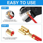 6PCS Crimping Tool Set - Ratchet Wire Crimper Tool for Heat Shrink,Insulated Nylon,Non-Insulated,Open Barrel Terminals,Ferrule Wire End,Solar Connectors - color: Wire Crimper Set