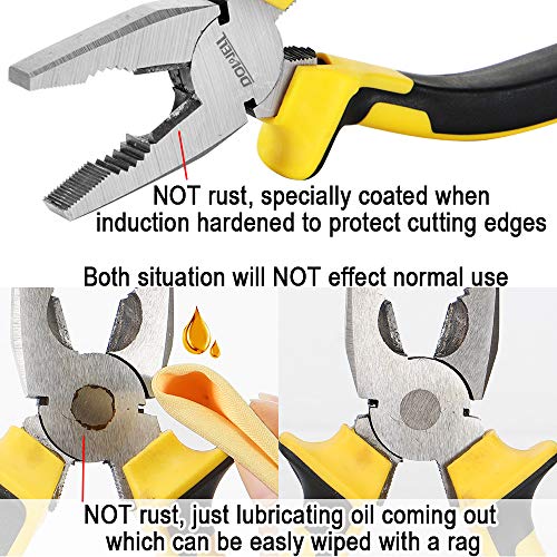 DOWELL Lineman's Pliers Combination Pliers with Cutter 6 Inch Heavy Duty Nickel Chromium Steel Construction And Professional Handle - size: 6" Lineman's Pliers