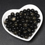 45pcs 8mm Natural Stone Beads Gold Obsidian Beads Energy Crystal Power Gemstone for Jewelry Making, DIY Bracelet Necklace - color: Gold Obsidian, size: 8mm
