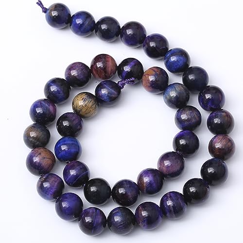 8MM Blue Dream Tiger Eye Round Loose Beads Natural Gem Beads Crystal Energy Stone Beads for Jewelry Making DIY Bracelet Necklace - color: Blue Dream Tiger Eye, size: 8MM