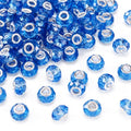 100pcs 14mm Large Hole Beads Glass Crystal Faceted Beads Blue European Crystal Spacer Bead for Necklace Earring Bracelet Crafts Jewelry Making - color: Blue