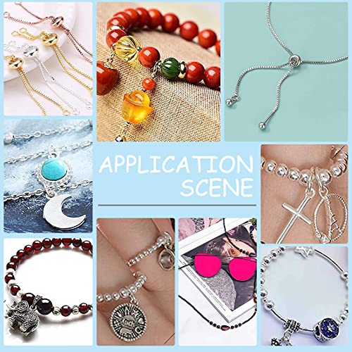 PH PandaHall 30pcs Stainless Steel Stopper Rondelle Spacer Beads with Rubber Inside, Fit Adjustable Slider Chain, Jeweley Bracelet Necklace Making