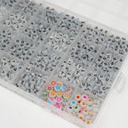 Melius 1450Pcs Acrylic Glow Letter Beads, Alphabetical Glowing in The Dark Beads in 28 Grid Box for Jewelry Making, DIY Bracelets, Necklaces, Key Chains (Glowing, 4x7mm) - color: Glowing, size: 4x7mm