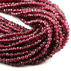 Natural Stone Beads Garnet Gemstone Faceted Loose Beads for DIY Jewelry Making Necklace Bracelrt 2 Strands/Pack Length 15" Size 4.5mm - size: 4.5mm