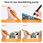 Soldering Iron Kit 80W LED Soldering Gun Adjustable Temp 356-968℉ 15s Fast Heating Electronics Welding Tools Precision Repair with Solder Wire, 5 Soldering Tips, Desoldering Pump, Stand, Tweezers