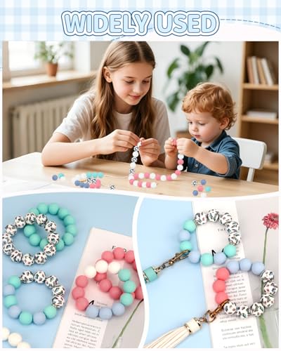 100 Pcs 15mm Silicone Beads for Keychain Making, Butterfly Silicone Beads Bulk Round for Bracelets Pens Crafts Jewelry Making (Butterfly) - color: Butterfly