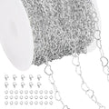 Jabogrii 5 Meters Stainless Steel Heart Chain for Jewelry Making Silver DIY Craft Jewelry Making Chain with Lobster Clasps and Jump Rings - color: Hollow Heart Silver