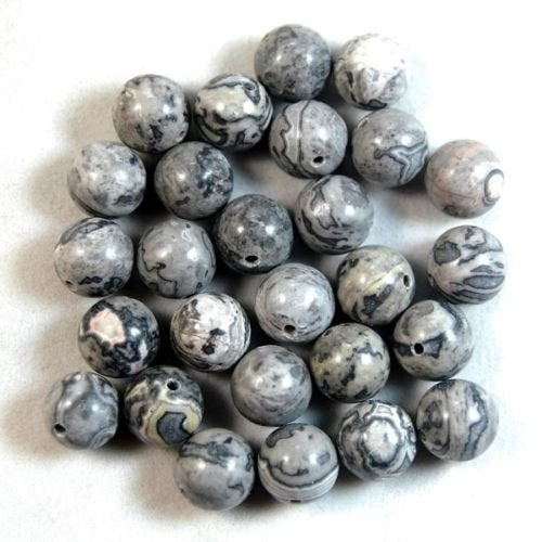 AD Beads Natural Gemstone Round Spacer Loose Beads (6mm 100pcs, Landscape) - color: Landscape, size: 6mm 100pcs