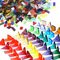 Lanyani 410 Large Transparent Stained Glass Mosaic Tiles, Vibrant Mixed Shapes for Art & Crafts, Cathedral Colorful Glass Pieces, 1.2 Pounds - color: Large/1.2lb /410pcs