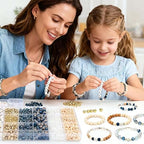 Xylise 6mm/8mm Crackle Glass Beads Bracelet Making Kit Crystal Glass Beads Jewelry Making Kit, Friendship Bracelet kit for DIY Crafts Gifts - color: Two-tone black