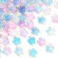 100pcs Cherry Blossom Beads, 5-Petal Gradient Acrylic Flower Beads, Mini Spacer Hair Accessories Halloween Christmas for Bracelets Earring Jewelry Making- Blue & Purple2 - color: Blue & Purple2