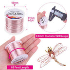 anezus 20 Gauge Jewelry Wire, 28 Yards Craft Wire Tarnish Resistant Copper Beading Wire for Jewelry Making Supplies and Crafting(Rose Gold) - color: Rose Gold Pink