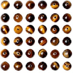 QINJIEJIE 100PCS Yellow Tigers Eye Beads 8mm Natural Stone Beads Round Loose Gemstone Bead for Bracelet Beading Crystal Jewelry Making DIY Necklace Earrings 0.32" - color: Yellow Tigers Eye, size: 100PCS