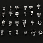 RUBYCA 96Pcs Mix Tibetan Silver Color Connectors Bails Beads fit European Charm Bracelet Pendant - color: Tibetan Silver