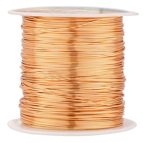 203 Feet Tarnish Resistant Copper Wires 24 Gauge Jewelry Craft Wires Beading Wire for Jewelry Making, Wire Wrapping and Crafting(KC Gold) - color: KC Gold, size: 24 Gauge