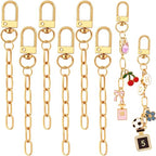 Hzopcw 6pcs Keychain Making Kit, Gold Key Ring Swivel Snap Hook Chains, Alloy Extender Keychain Bag Charm Kits for DIY Crafts Jewelry Making Handbag Purses- A Style - color: Gold-6pcs-A Style