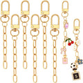 Hzopcw 6pcs Keychain Making Kit, Gold Key Ring Swivel Snap Hook Chains, Alloy Extender Keychain Bag Charm Kits for DIY Crafts Jewelry Making Handbag Purses- A Style - color: Gold-6pcs-A Style
