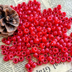 Amaney Red Pony Beads 6x9mm Acrylic Beads 500pcs for Jewelry Making - color: Red