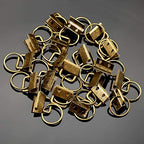 SPEEDWOX Key Fob Pliers and 20 Sets 0.8 Inch Key Fob Hardware with Keychain Split Rings Webbing Fabric Strapping Wristlet Set Antique Brass Glass Breaking Pliers Tools with Rubber Tips - size: 0.8" Antique Brass