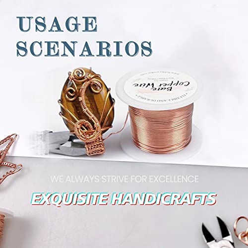 Hobbyworker 20 Gauge Bare Copper Wire 108FT/0.8mm Beading Craft Wire for Jewelry Making - size: 20 Gauge